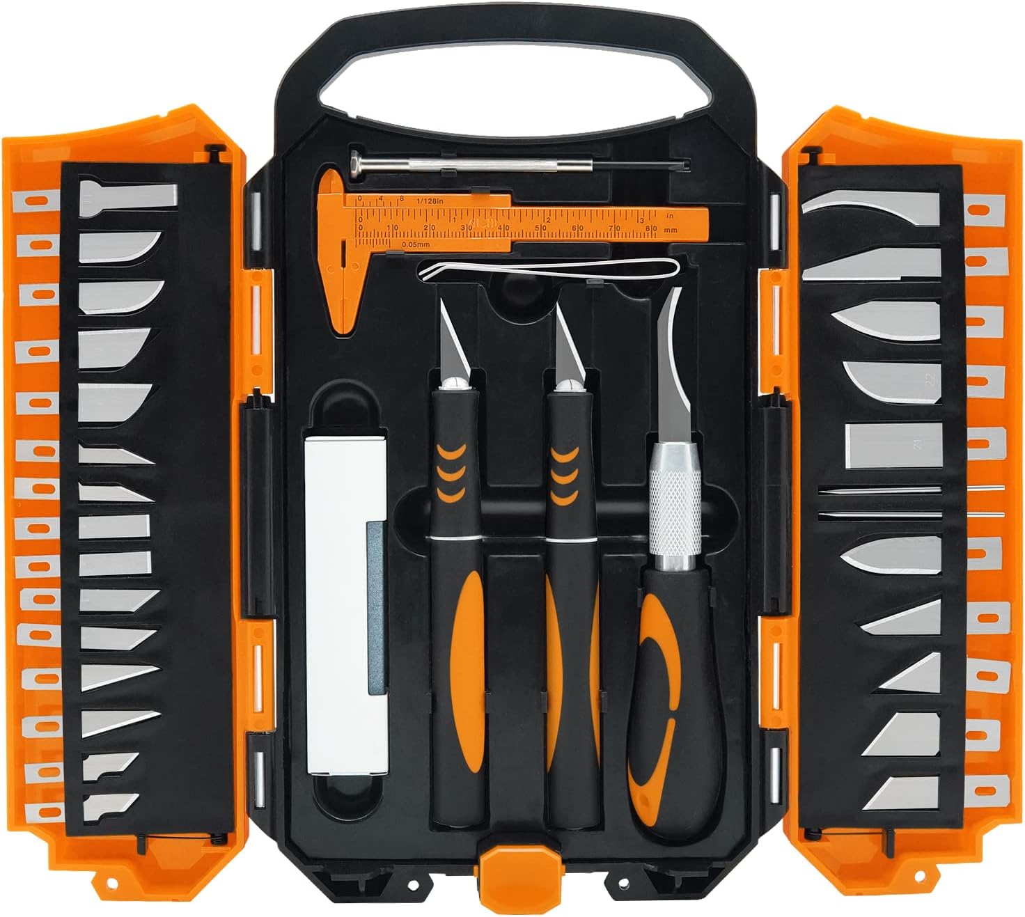 MANUFORE 34pcs Large Exacto Knife Set Craft Precision Knife Set Orange