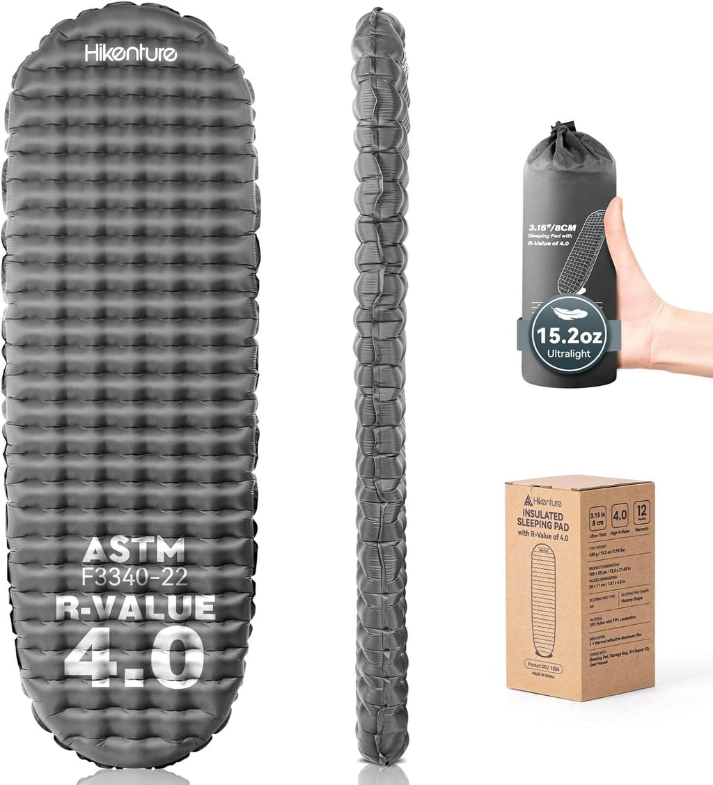 Hikenture R4 Backpacking Sleeping Pad, Ultralight Camping Mattress