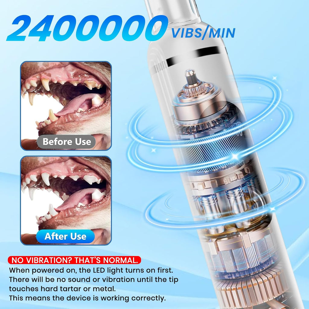 Dog Plaque Remover for Teeth,Pet Ultrasonic Tooth Cleaner,White