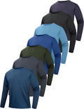 OYGSieg 6/7 Pack Men's Quick Dry Long Sleeve UPF50+ Sun Shirts