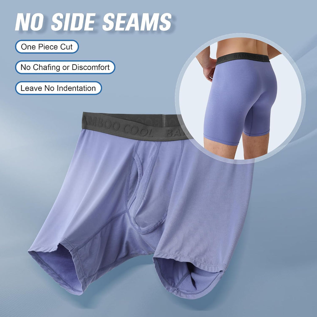 BAMBOO COOL Men's Cooling Underwear Ultra Soft Breathable Boxer Briefs Pack