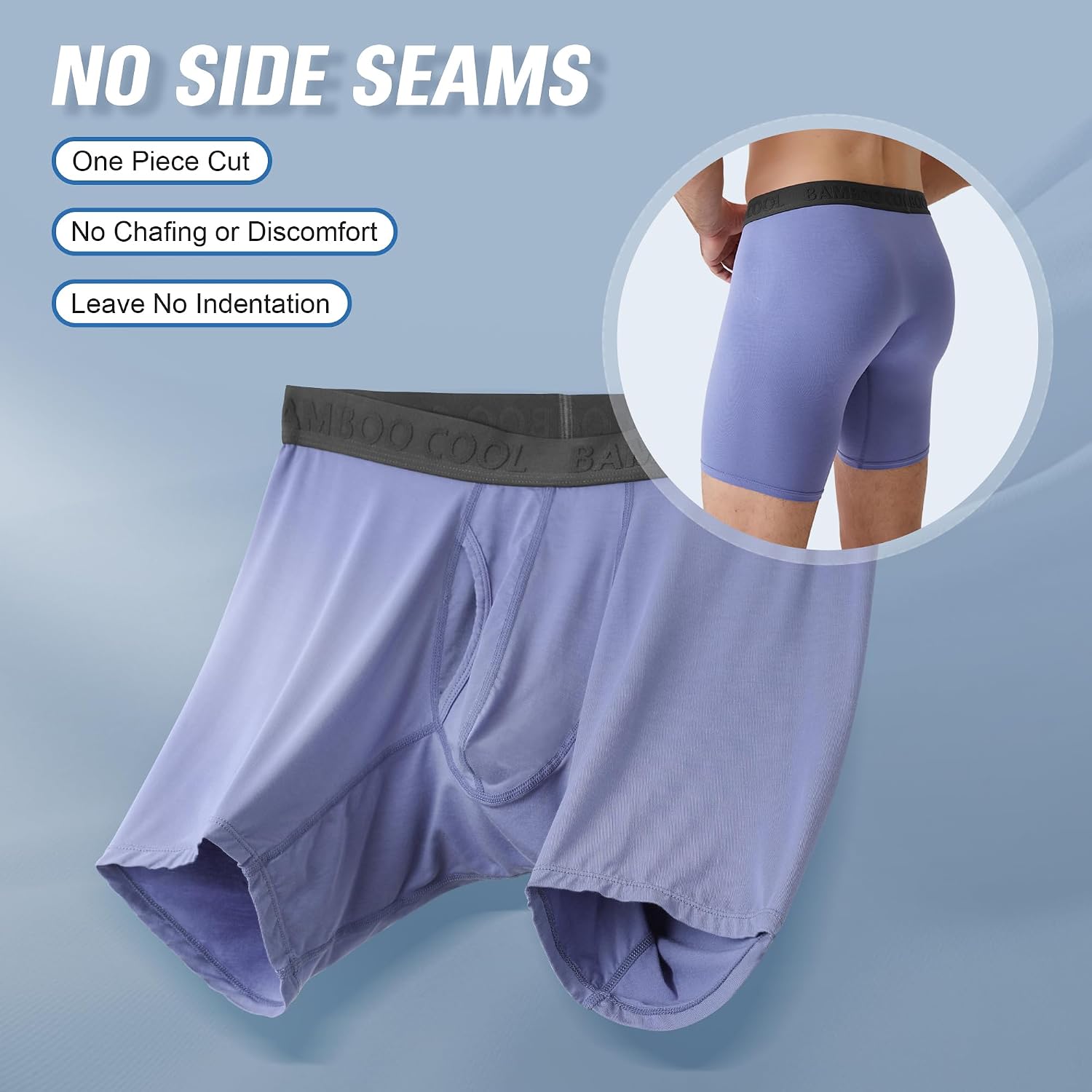 BAMBOO COOL Men's Cooling Underwear Ultra Soft Breathable Boxer Briefs Pack