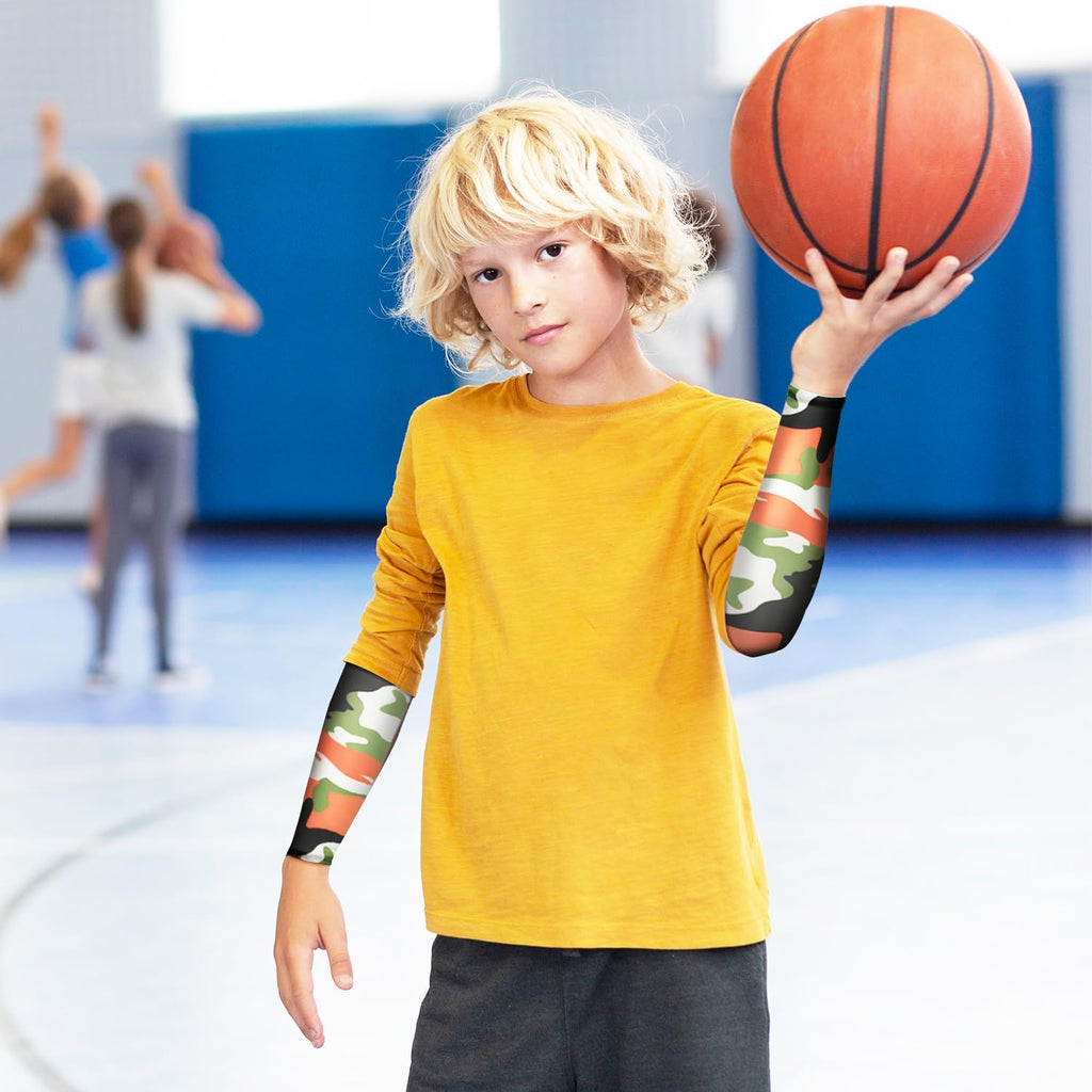 14 Pairs Arm Sleeves for Kids Youth Football Baseball Basketball UV Sun Protection Cooling Arm Sleeves for Boys Girls