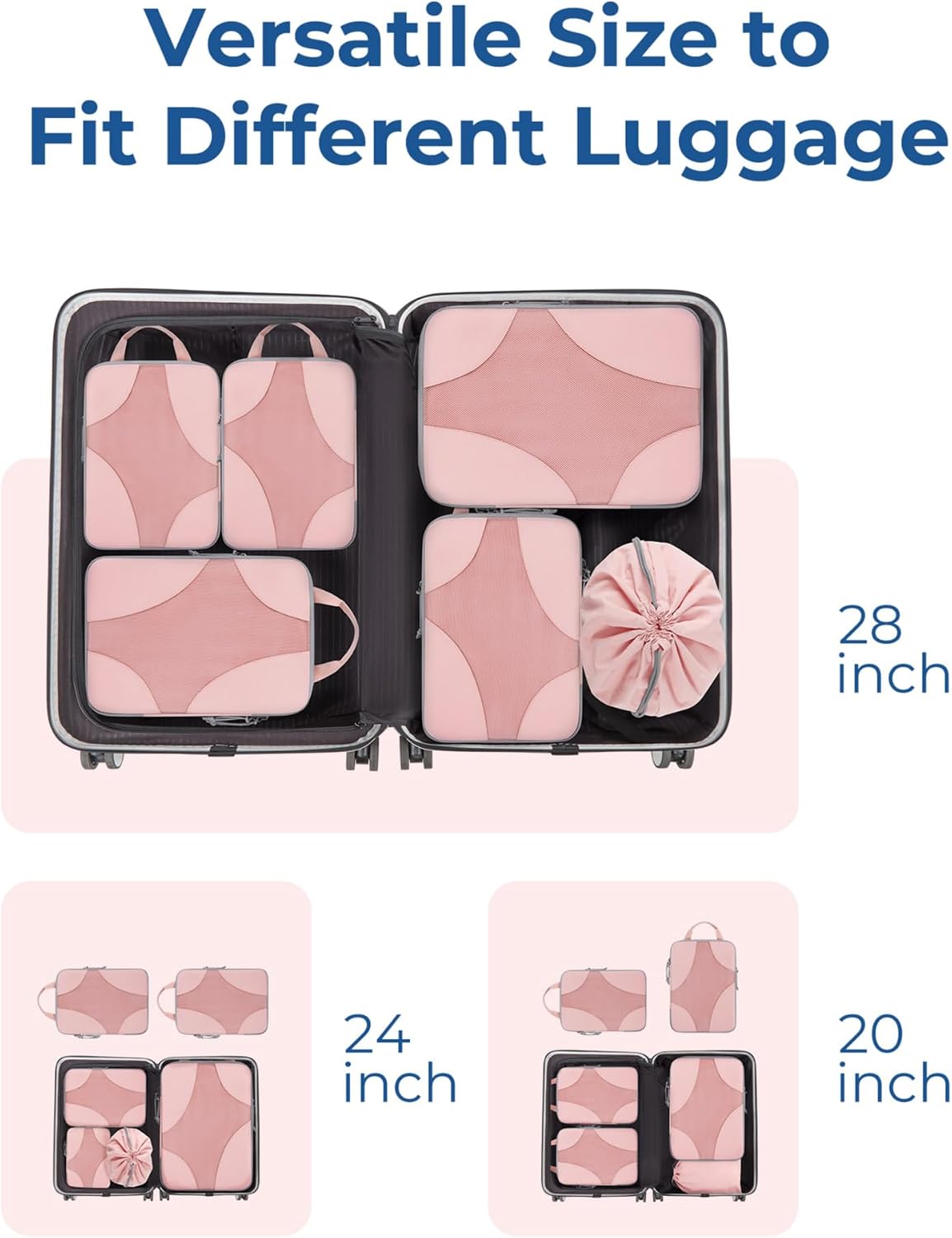 Bagsmart Compression Packing Cubes, Travel Bag Cruise Ship Essentials