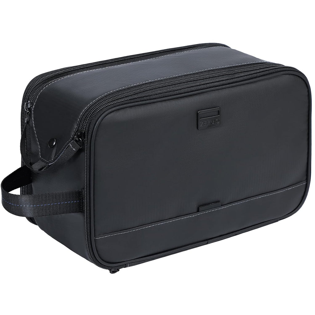 ZEEMO Travel Toiletry Bag for Men, Full Open Dopp Kit with Dual Compartment