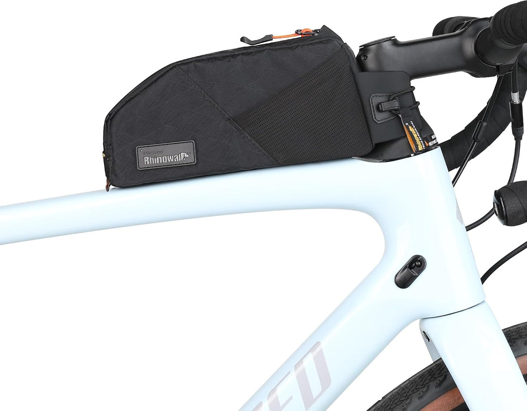 Rhinowalk Bike Top Tube Bag Bicycle Front Frame Bag Waterproof Bike Bag 2.1L with Dual Side Mesh Pockets for MTB Road Bike Cycling Commuting and Outdoor Adventures