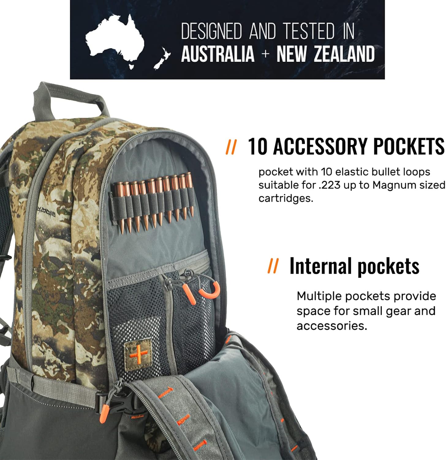 SPIKA Camo and Green Hunting Backpack Tactical Military Bags Waterproof Daypack for 25L Capacity Removable Hip Belt