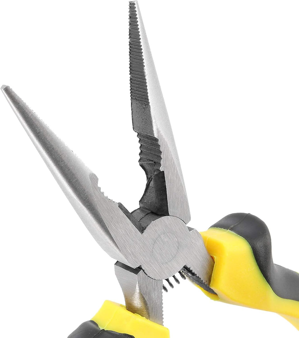 12 Pack 6 Inch Needle Nose Pliers with Wire Cutter and Spring, Non-Slip and Comfortable Handle Design for Bending Wire, Handcraft, Electronic Product Repair