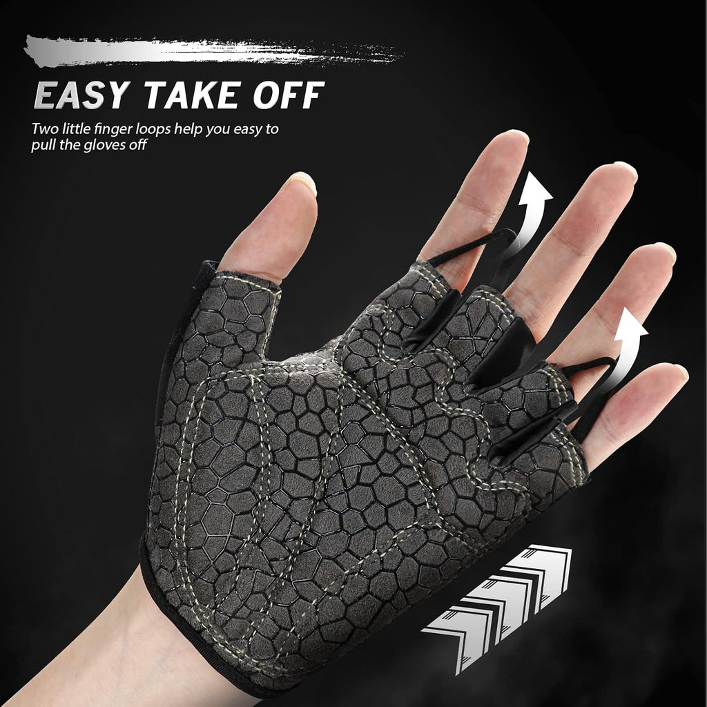 Bike Gloves Cycling Gloves Biking Gloves Bicycle Gloves for Men Women with Anti-Slip Shock-Absorbing Pad,Light Weight Half Finger Gloves for Cycling Workout Training Outdoor