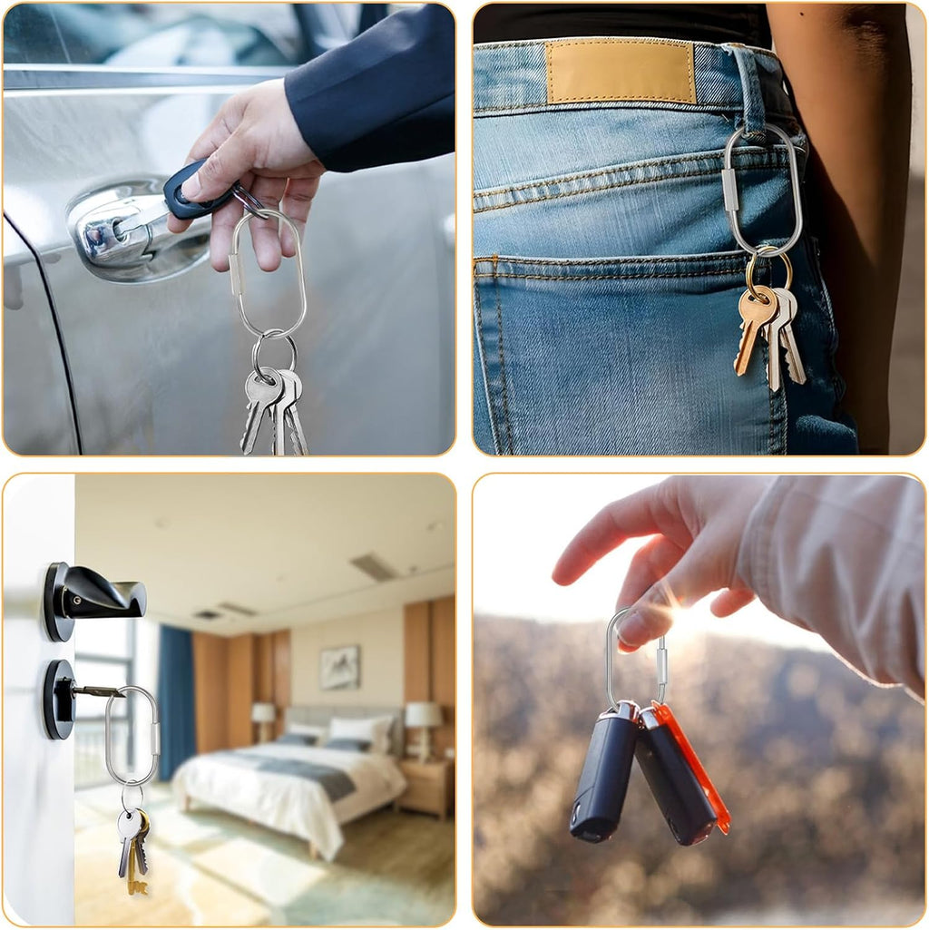 Yolev Locking Carabinern Key Ring Screw Lock Keychain