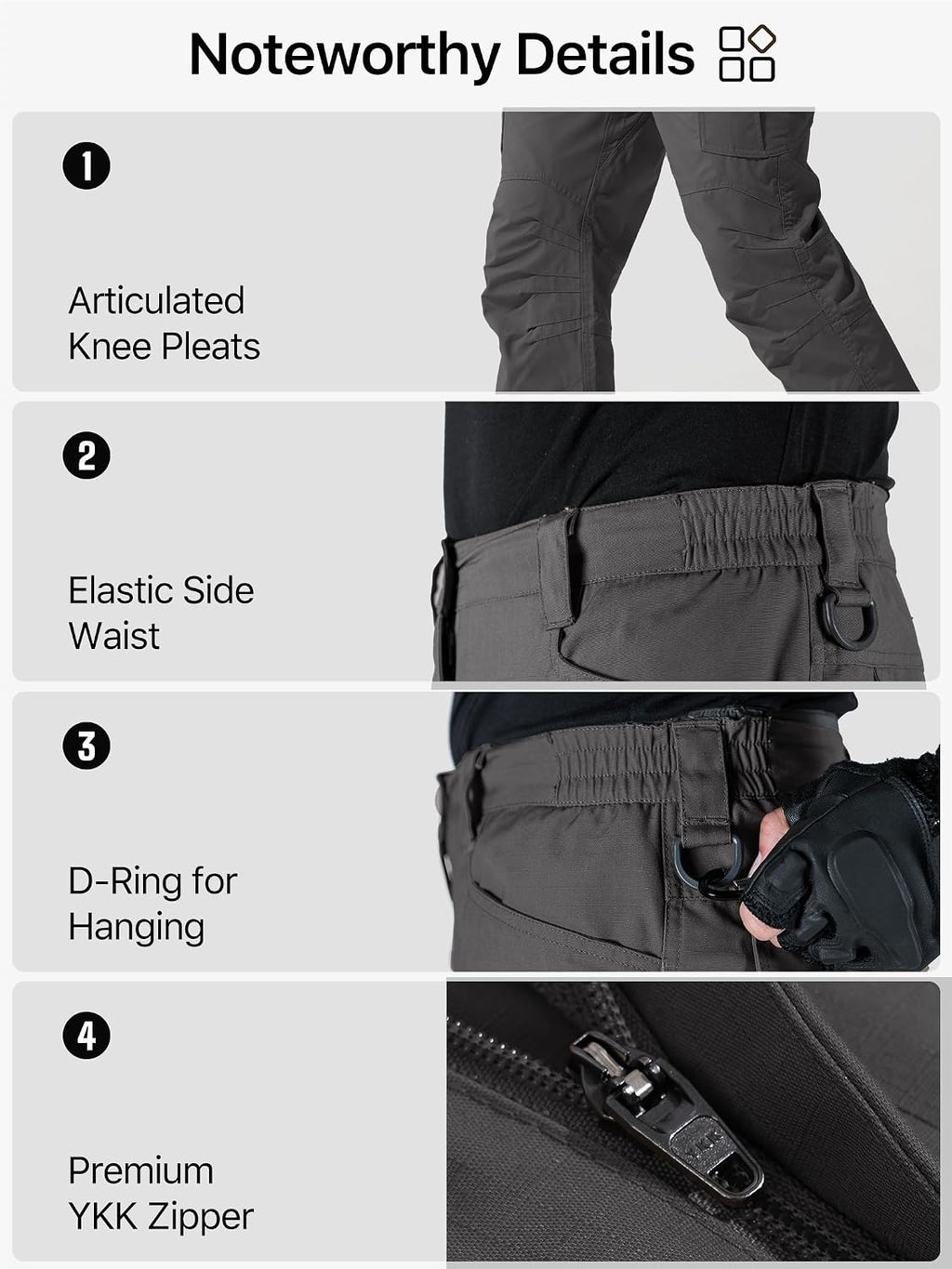 FREE SOLDIER Men's Tactical Pants Ripstop Work Cargo Hiking Pants