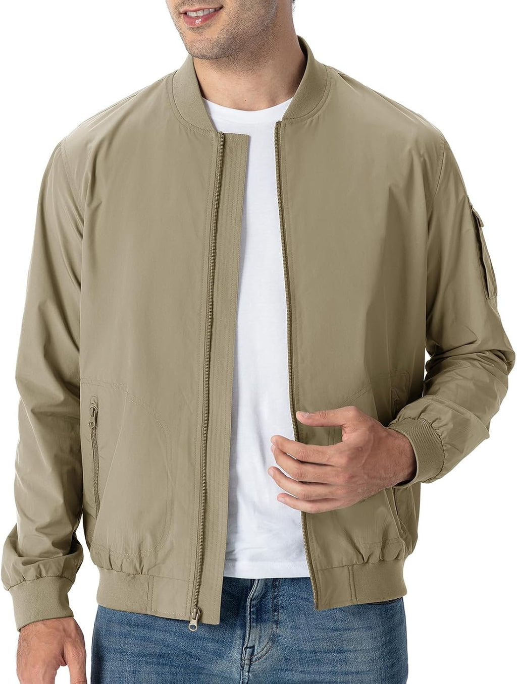TBMPOY Men's Lightweight Jackets Casual Dress Golf Bomber Windbreaker Fall