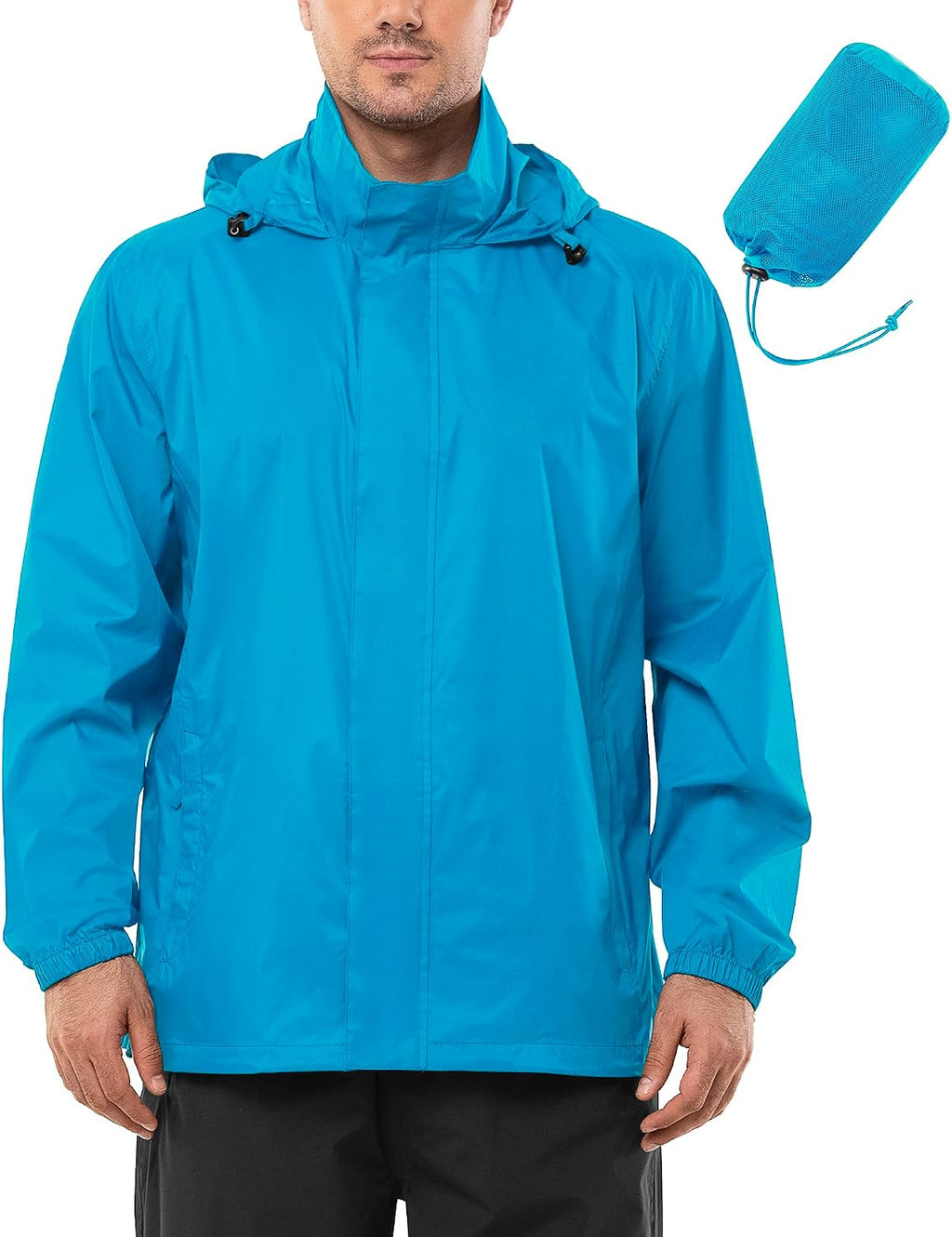 Outdoor Ventures Men's Rain Jacket Waterproof Lightweight Packable Raincoat