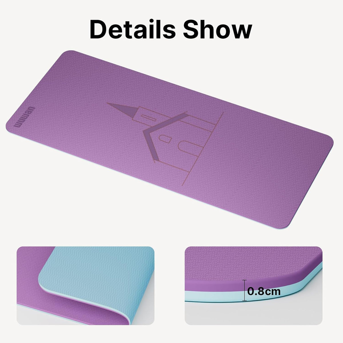 Yoga Mat TPE 72"x31.5"x0.31" Thick Non Slip Exercise Mat