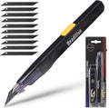 Beaditive High Precision Detail Craft Knife with 10 Blades - 30 Degree Blade Utility Knife - Art, Craft, Model Making (1 Black Knife, 10 Black Blades)