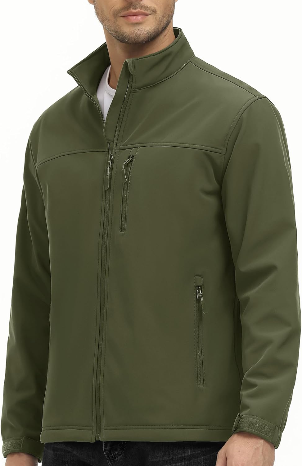 MAGCOMSEN Mens Lightweight Softshell Jacket Fleece Tactical Waterproof Coat