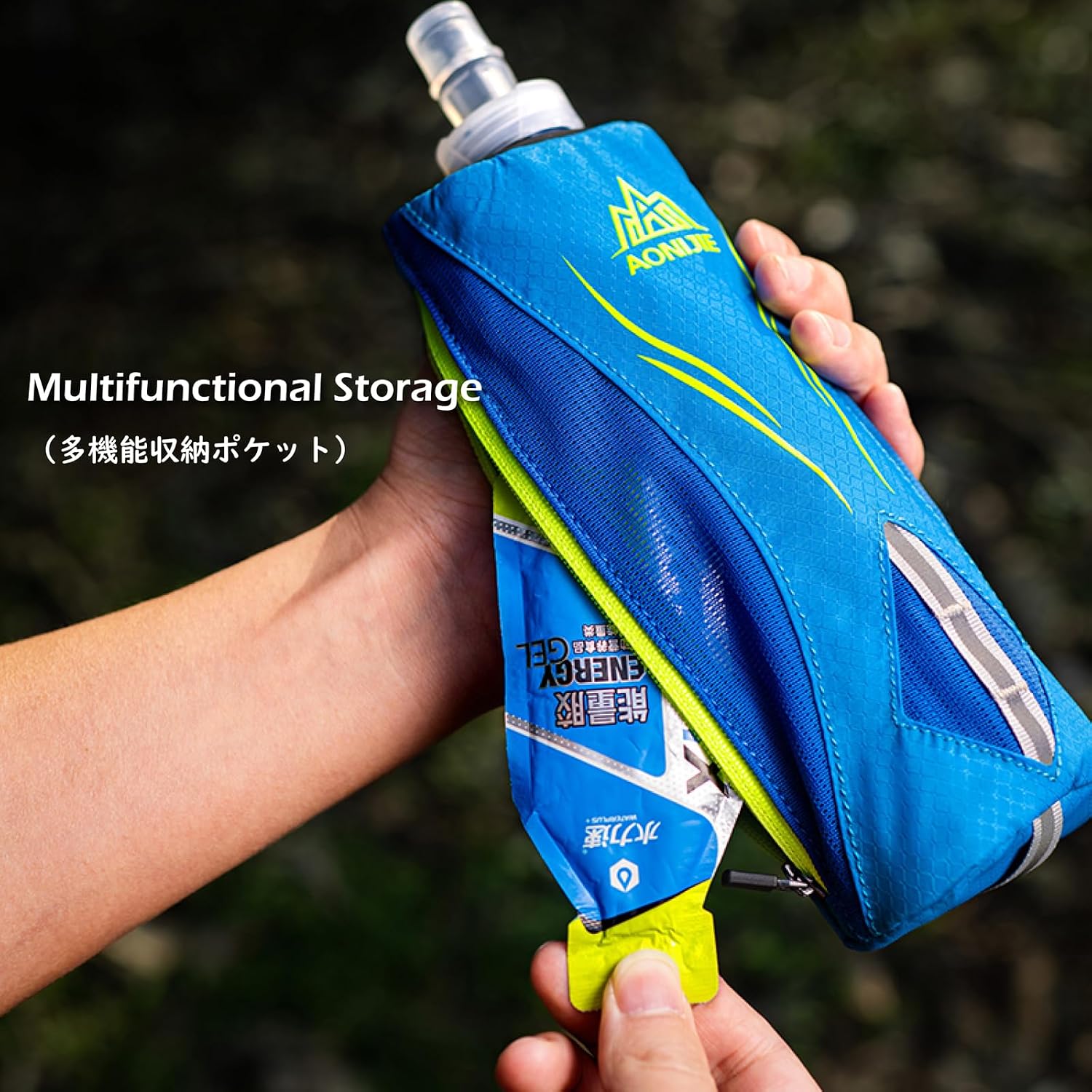 TRIWONDER Handheld Water Bottle for Running, Quick Grip Chill 17 oz Handheld Soft Water Bottle with Hand Strap Hydration Pack, BPA Sport Soft Flask (Black)