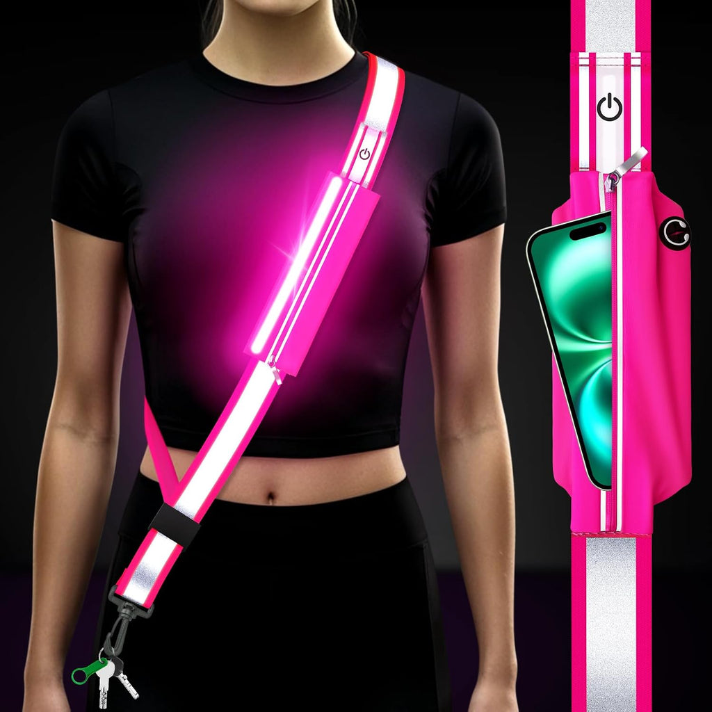 LED Reflective Night Walking Safety Gear,Adjustable Walking Light Belt, for Night Dog Walking,High Visibility Safety Lights for Walking at Night for Men Women Jogging Running Biking