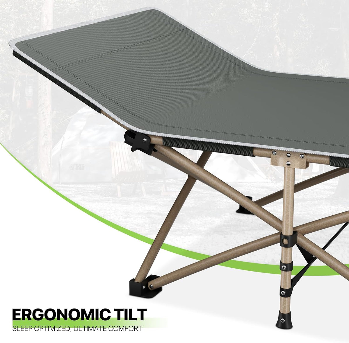 Magshion 75" Camping Cot for Adults, Folding Sleeping Cot, Lightweight Portable for Outdoor Camping with Detachable Pillow and Side Pocket for Travel Home Office Picnic, Supports 360 lbs, Gray