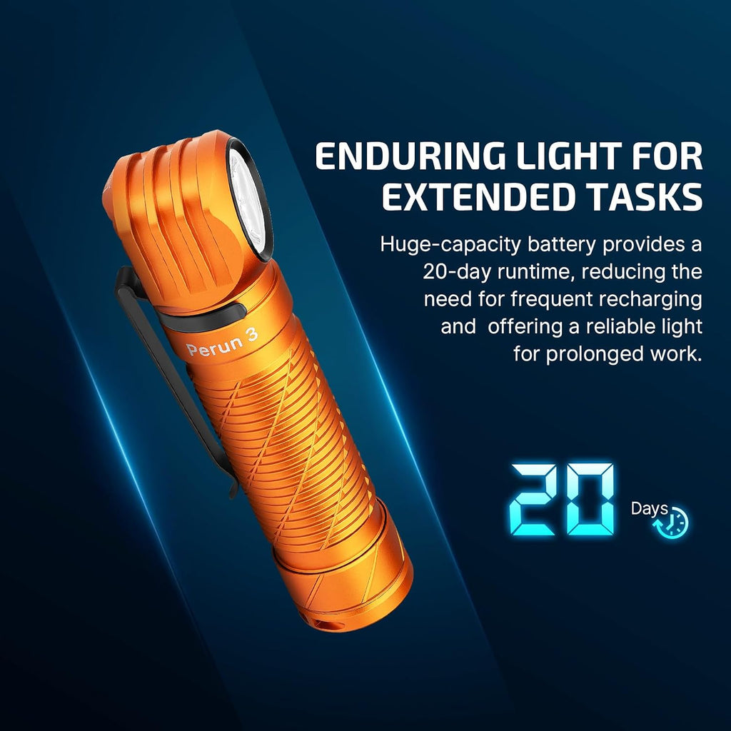 OLIGHT Perun 3 Headlamp Rechargeable, Red Light, Waterproof, Orange