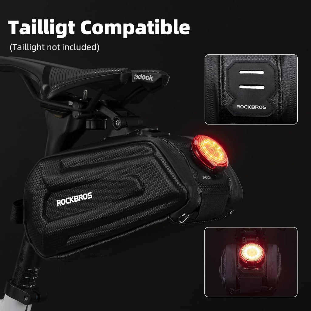 ROCKBROS Bike Saddle Bag Under Seat 3D Hard Shell Bicycle Seat Bag 1.7L