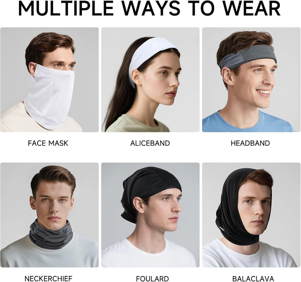 OZERO Cooling Neck Gaiter Face Mask With Ear Loops, UPF 50+ UV Protection