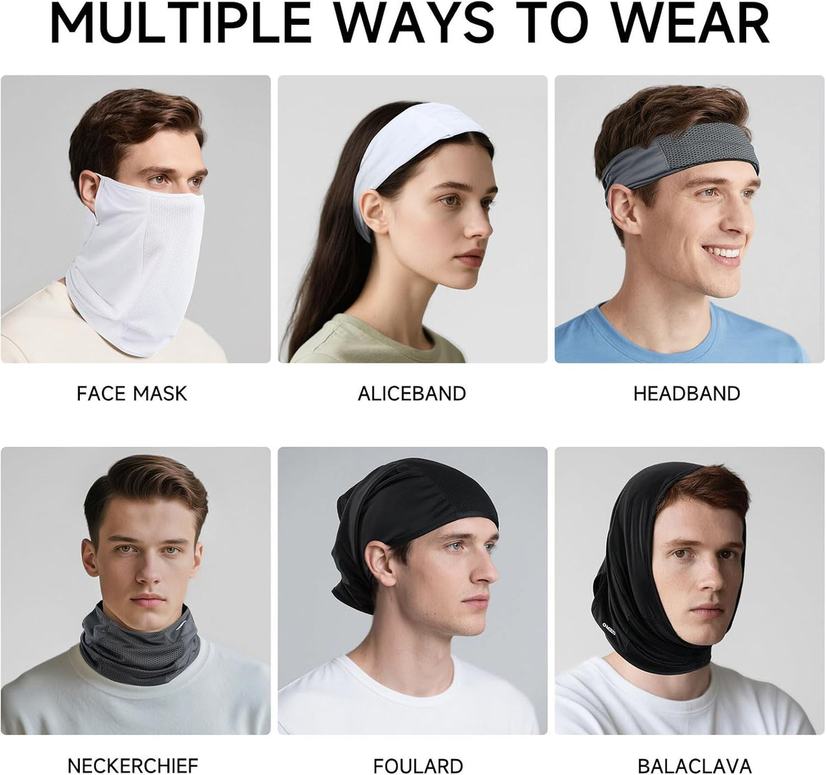 OZERO Cooling Neck Gaiter Face Mask With Ear Loops, UPF 50+ UV Protection