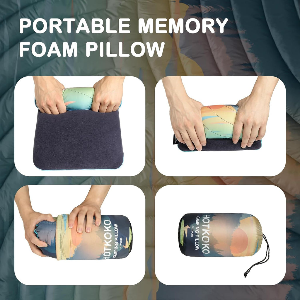 Camping Pillow Memory Foam Travel Pillow Packable Backpacking