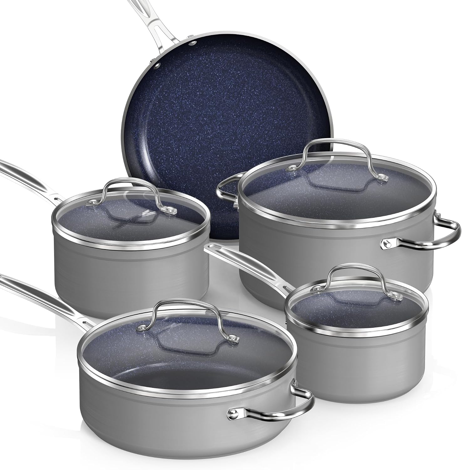 Nuwave 3-Piece Fry Pan Set, 8”, 10”, 12” Forged Lightweight