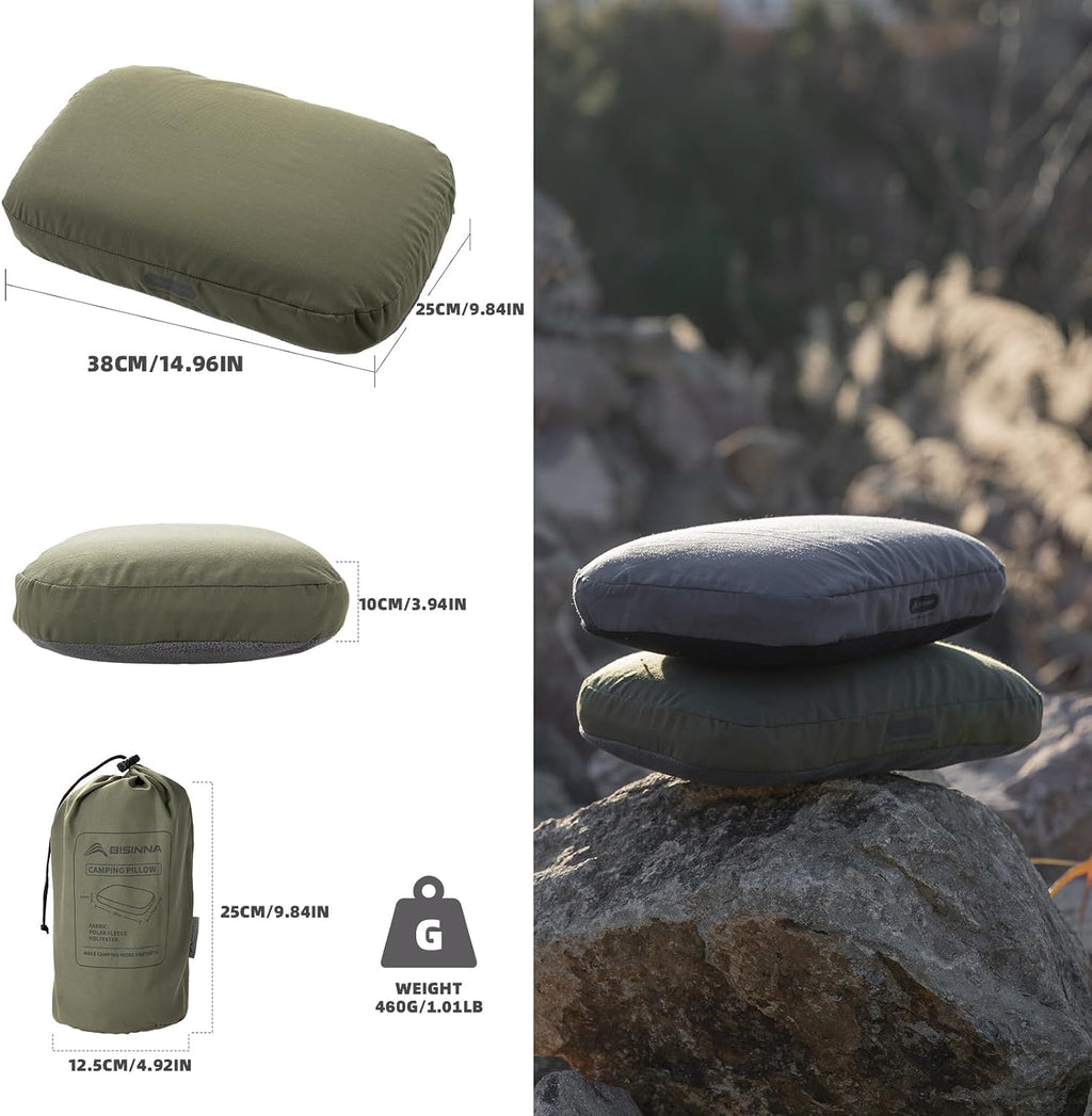 BISINNA Camping Memory Foam Pillow Backpacking Pillow with Removable Cover