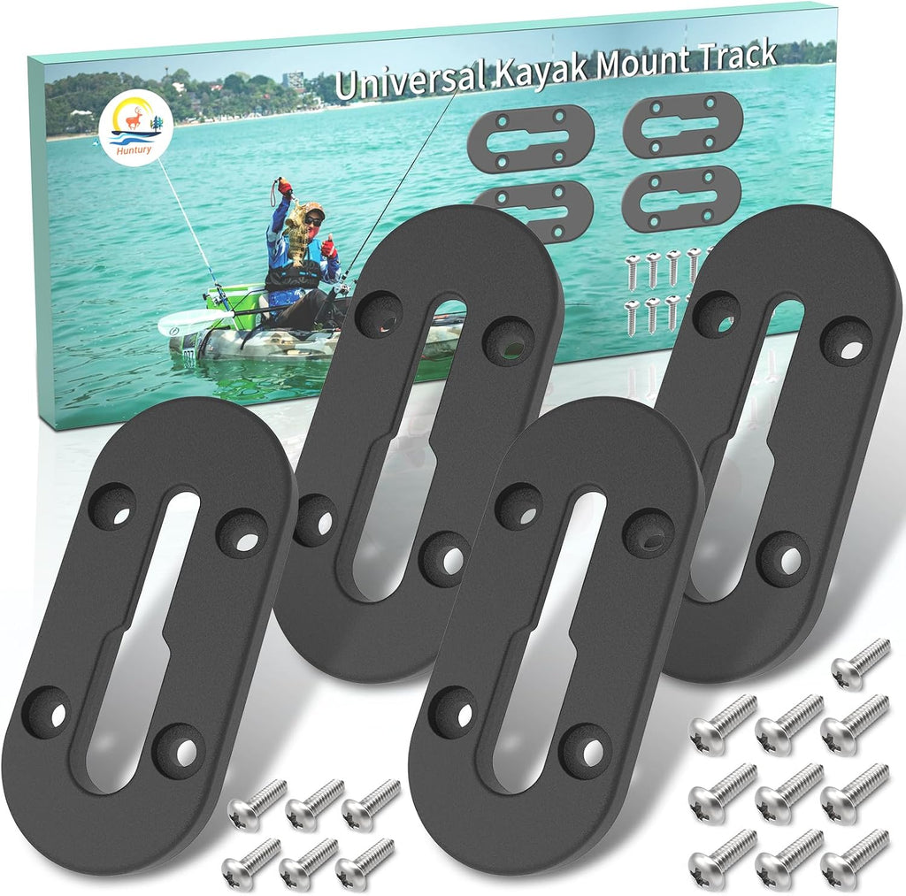 Huntury Kayak Track, Kayak Low Profile Track, Kayak Rail, Kayak Accessories Mount Track, Kayak Gear Track for Fishing Rod Holder, Fish Fider, Cup Holder, Anchor Cleats
