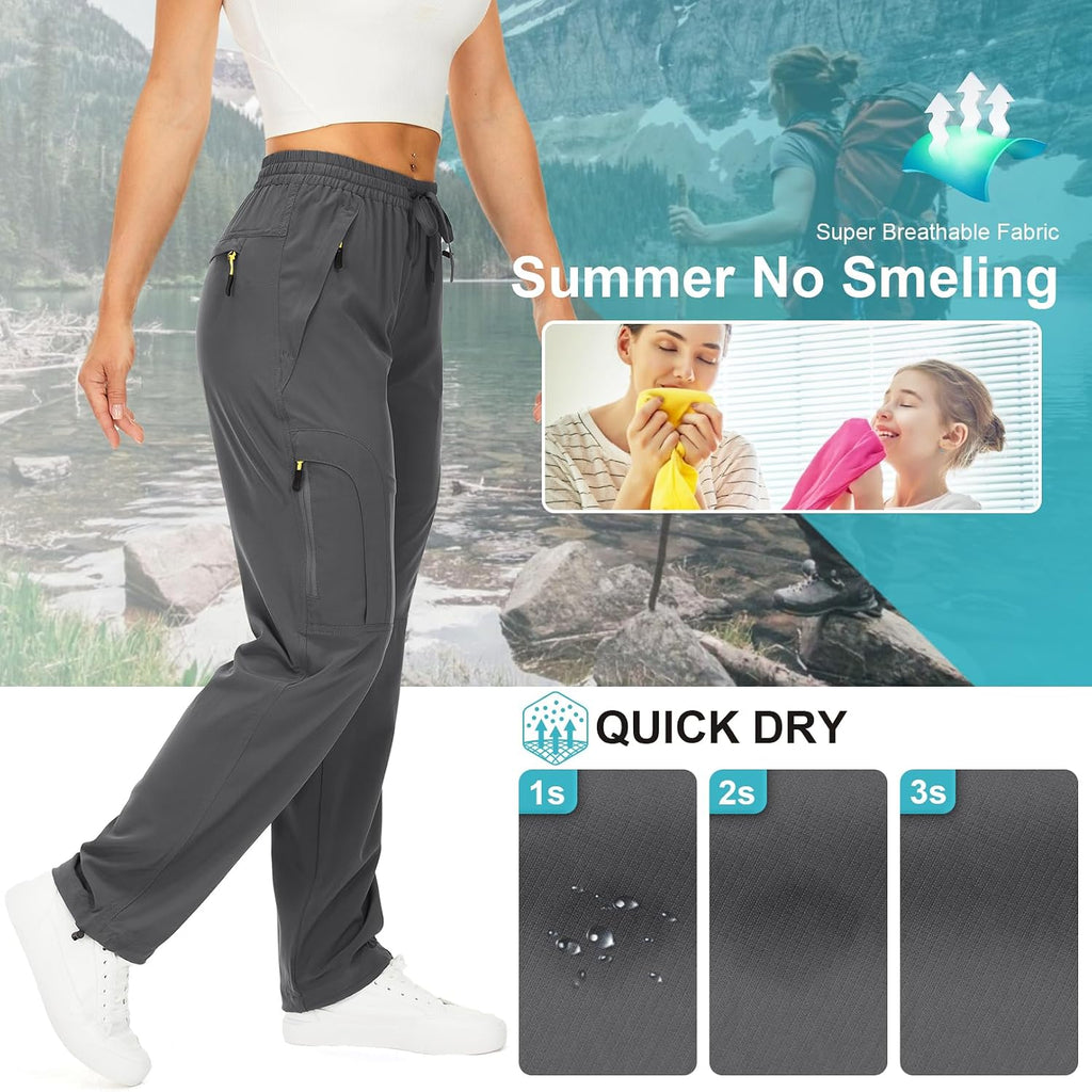 Toomett Women‘s Hiking Cargo Pants UPF 50 Quick Dry with Zipper Pockets
