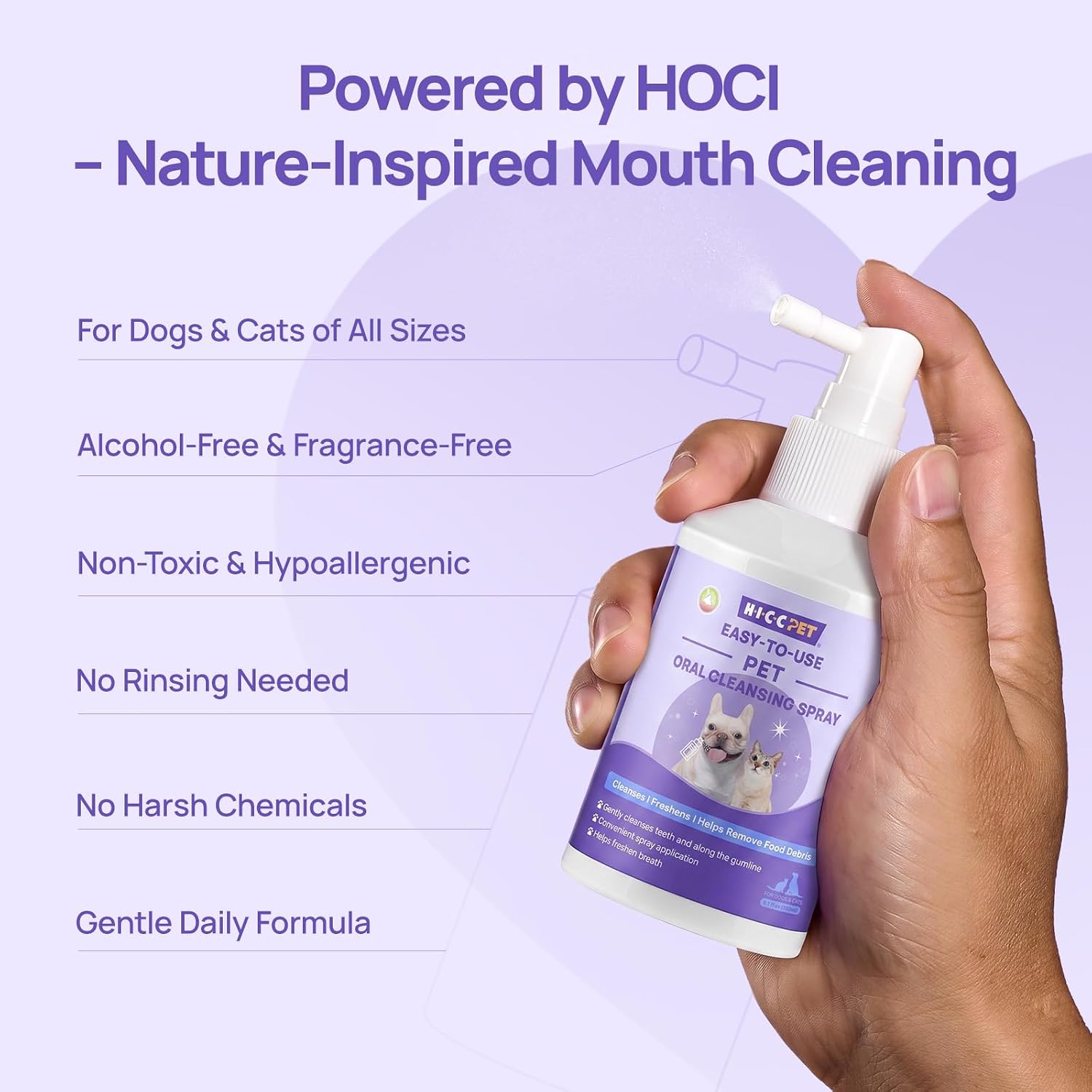 HICC PET Dog Mouth Cleaning Spray, Helps Freshen Breath, 5.1 Fl Oz
