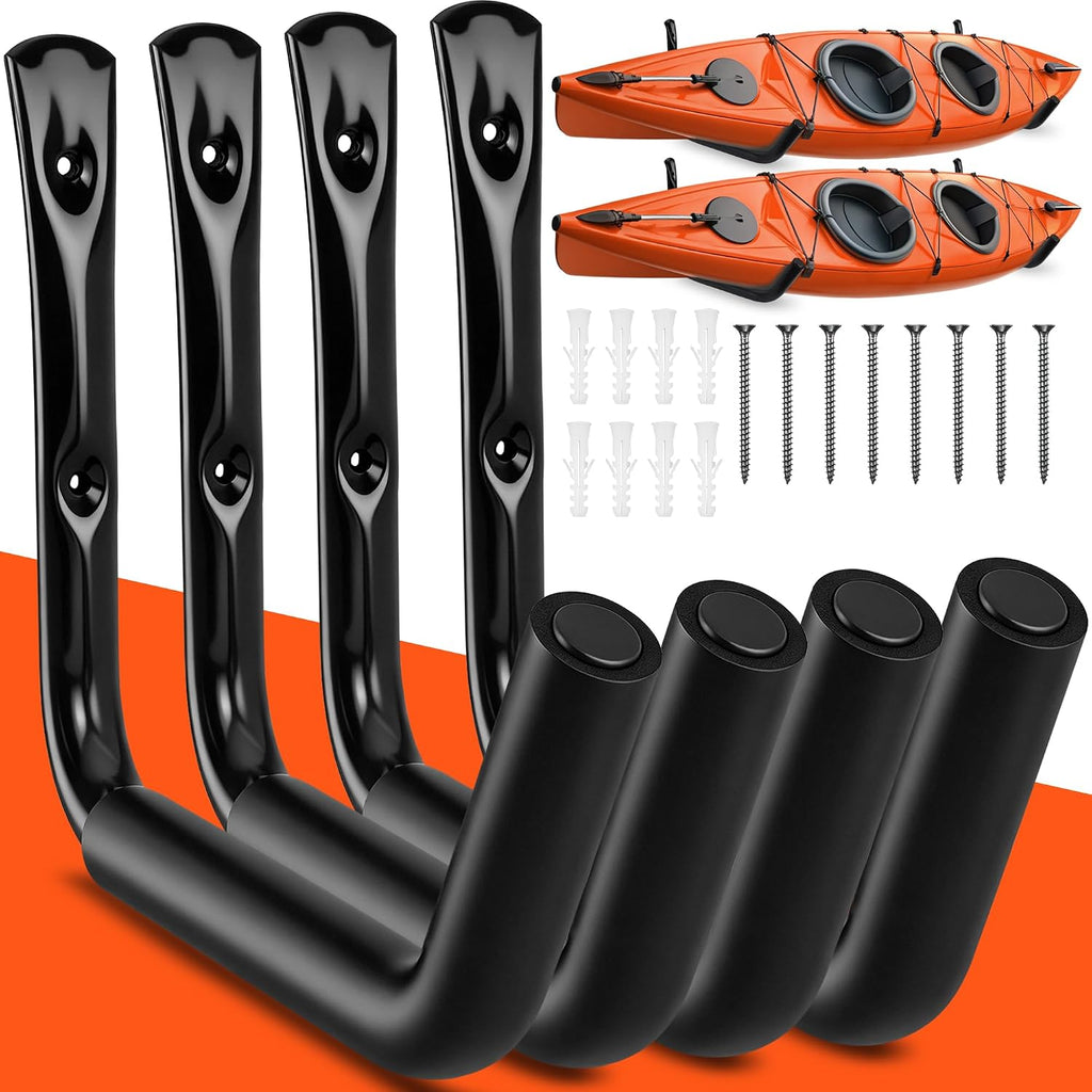 4-Pack Heavy Duty Garage Storage Hooks, 120 LB Capacity Wall Mounted Rack