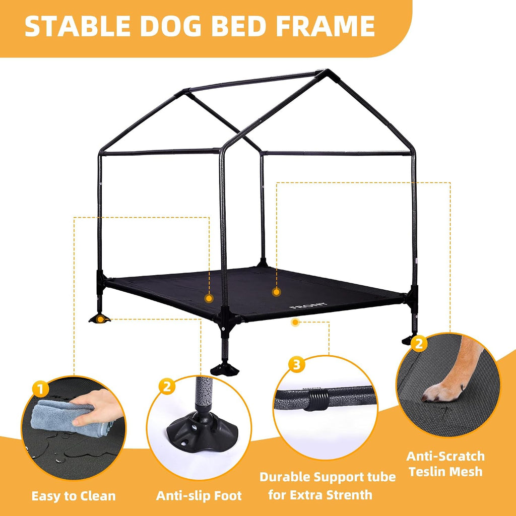 Dog House, 42” Large Dog House Outdoor Indoor Elevated Dog Cot Bed