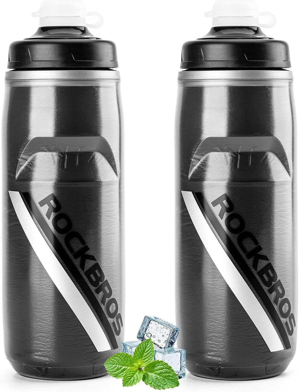ROCKBROS Bike Water Bottle, 21oz Insulated Cycling Squeeze Bottle