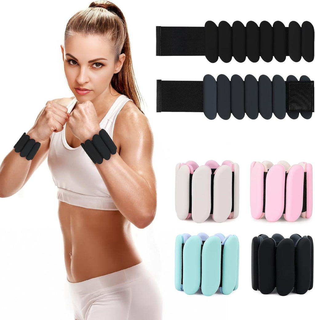 Wrist Weights, 2Pcs Wearable Wrist Ankle Weights for Women and Men, Adjustable Silicone Bracelets Suitable for Walking, Yoga, and Gym, Arm & Leg Workout, 2lb