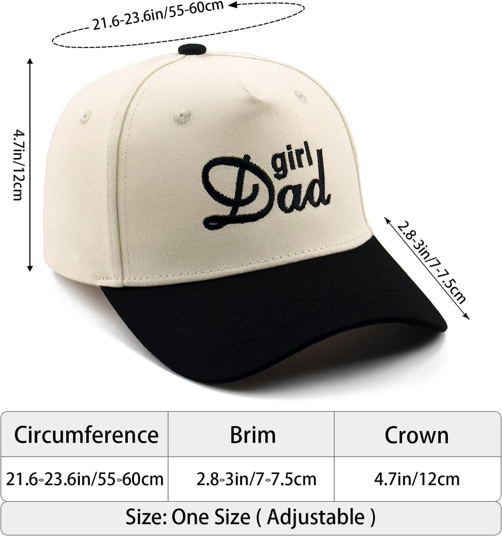 Embroidered Boy Girl Dad Mom Two-Tone Baseball Cap, Classic Dad Hat for Men Women His Her, Family Theme Gift Ideas