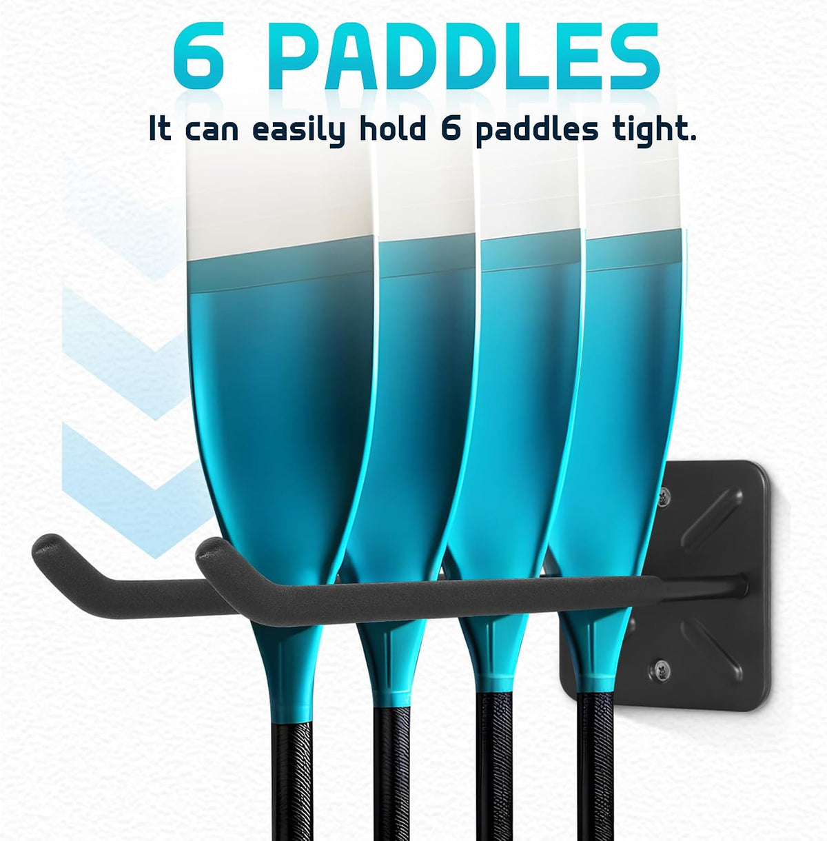 Antidious Kayak Paddles Storage Rack, Garage Metal Oars holder for up to 6 paddles Storage with Non-scratch Grip