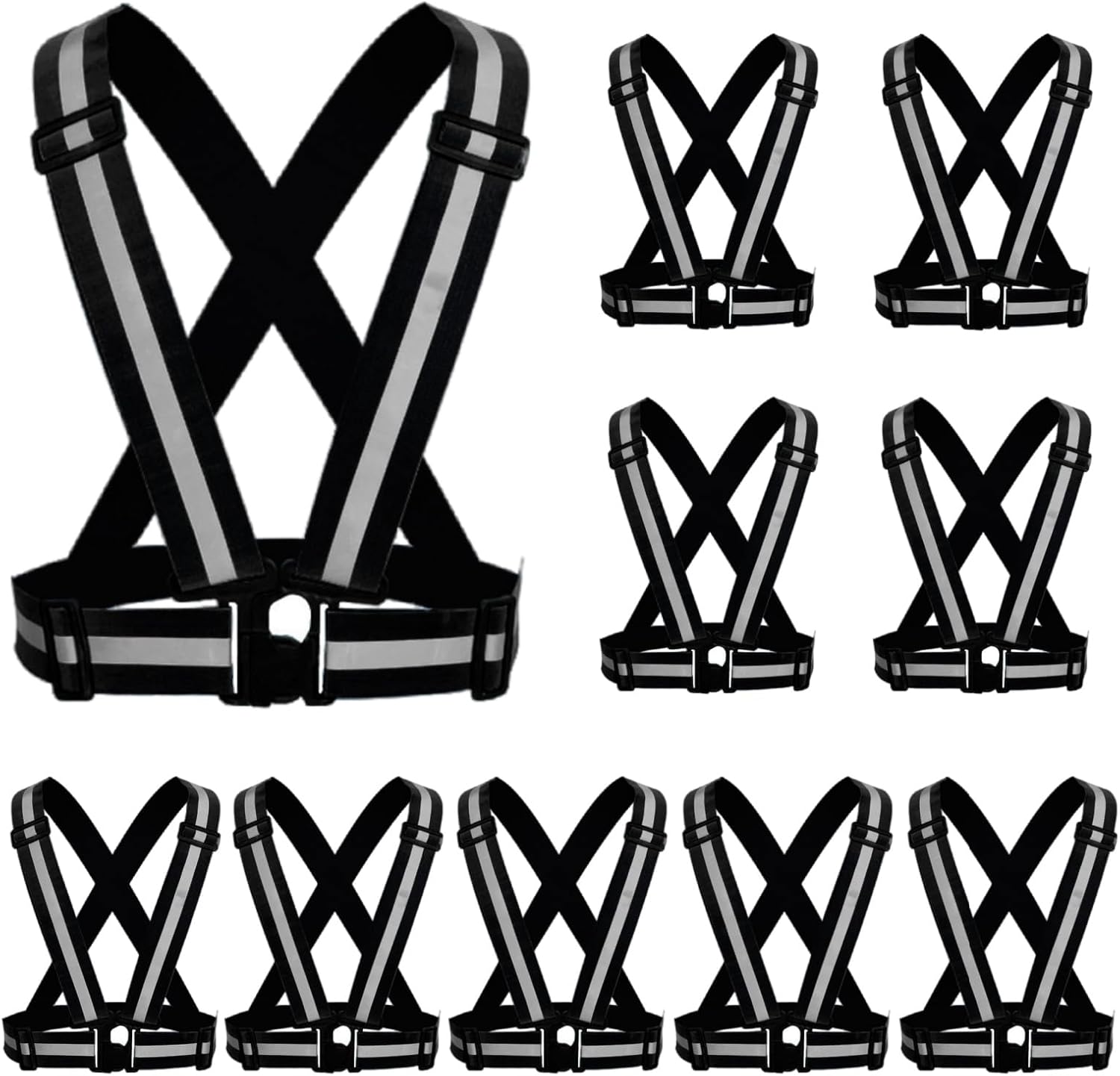 Reflective Vest, High Visibility Safety Vest Straps Reflective Gear for Night Running Walking Cycling for Men Women Kids
