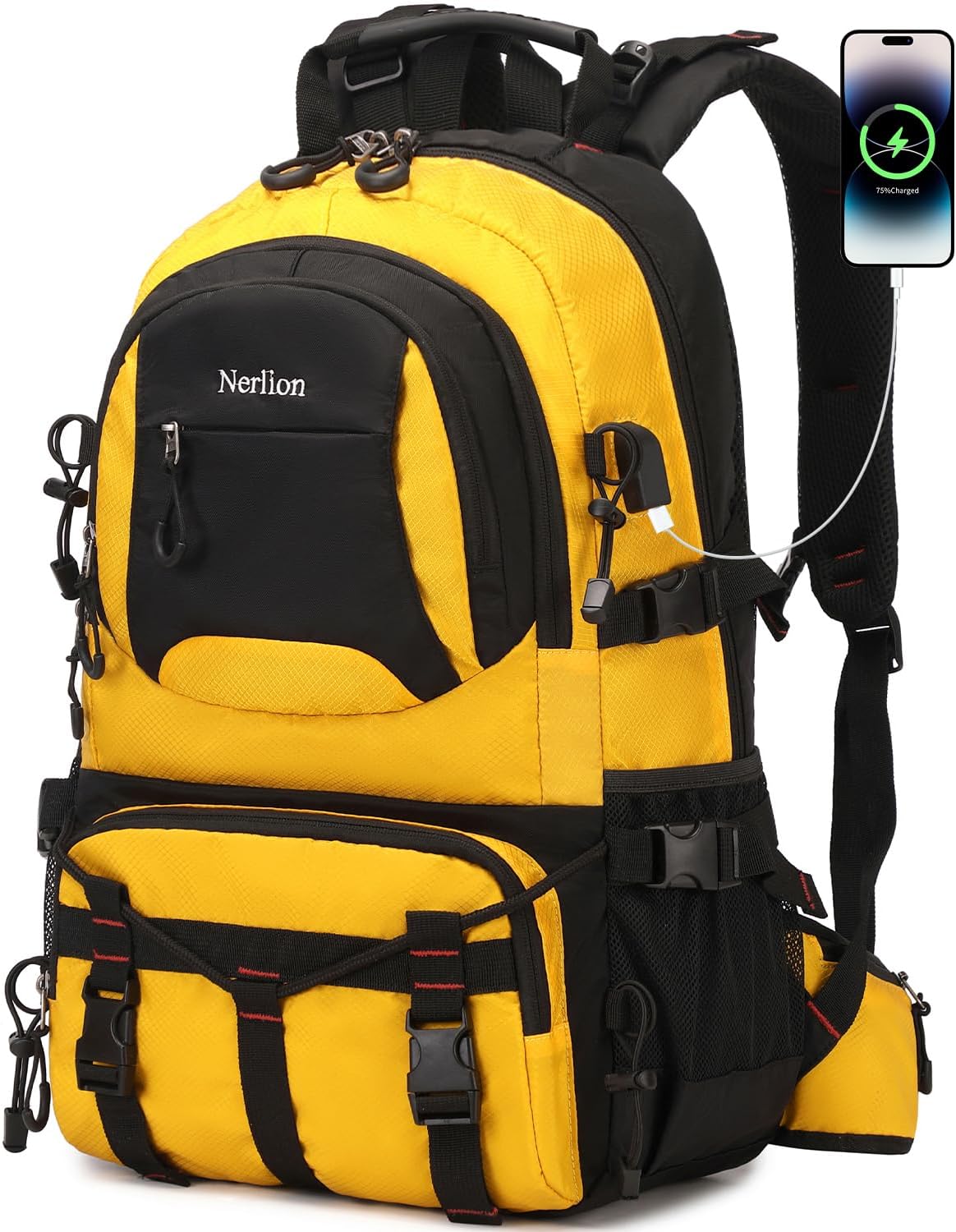 Nerlion 40L Hiking Backpack Travel Backpack for Men Women Camping Waterproof Outdoor Hiking Daypack Lightweight Backpack (Dark Gray)