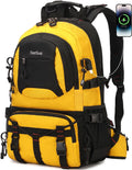 Nerlion 40L Hiking Backpack Travel Backpack for Men Women Camping Waterproof Outdoor Hiking Daypack Lightweight Backpack (Yellow)