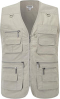 Men's Outdoor Vest Summer Fishing Vest Utility Lightweight Travel Safari Photography Casual Gilet with Multi Pockets