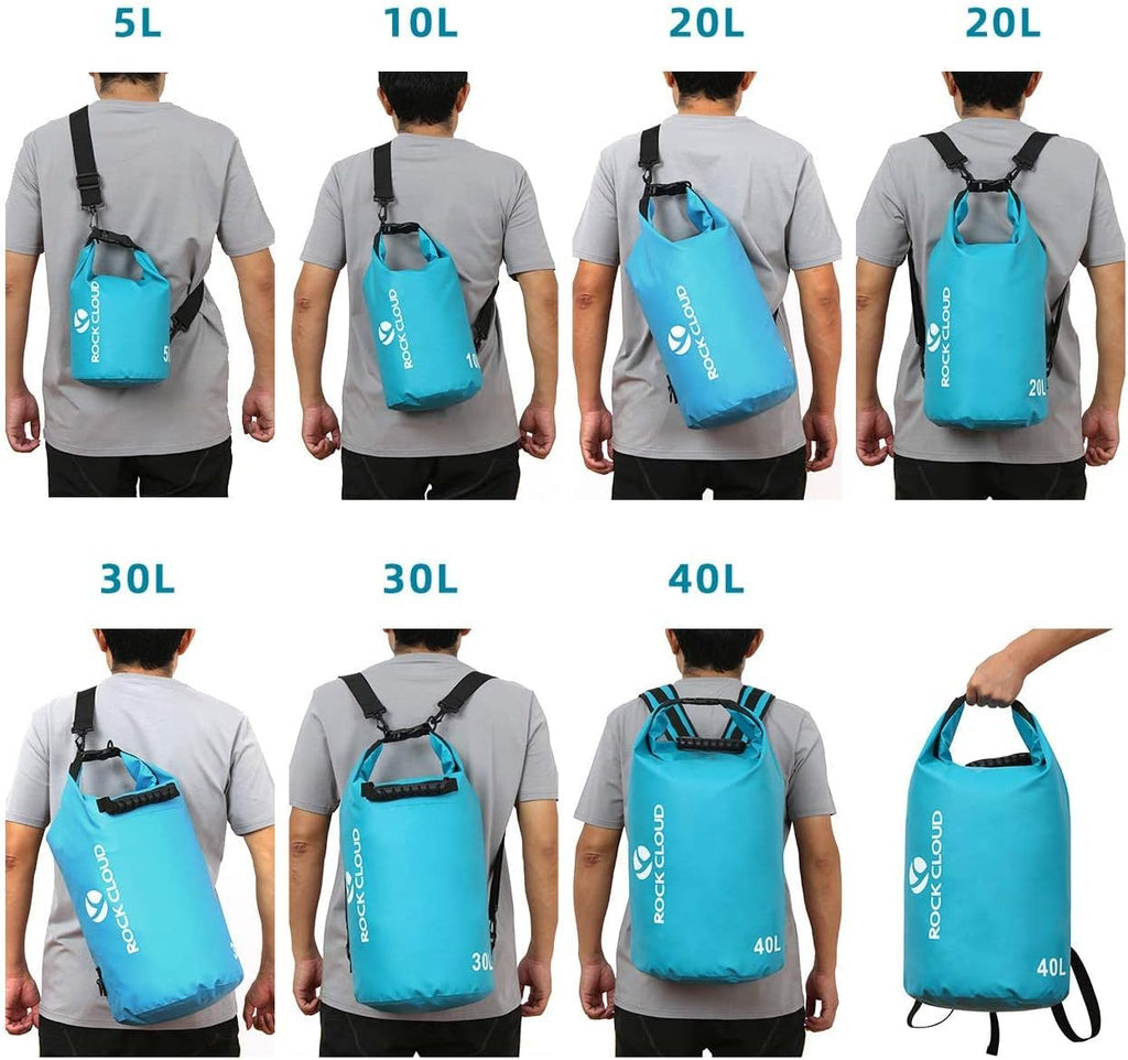 ROCK CLOUD Dry Bag Waterproof 10L Dry Sack for Kayaking Rafting Boating Beach Surfing Swimming Canoe Camping Hiking Fishing Ski, Orange