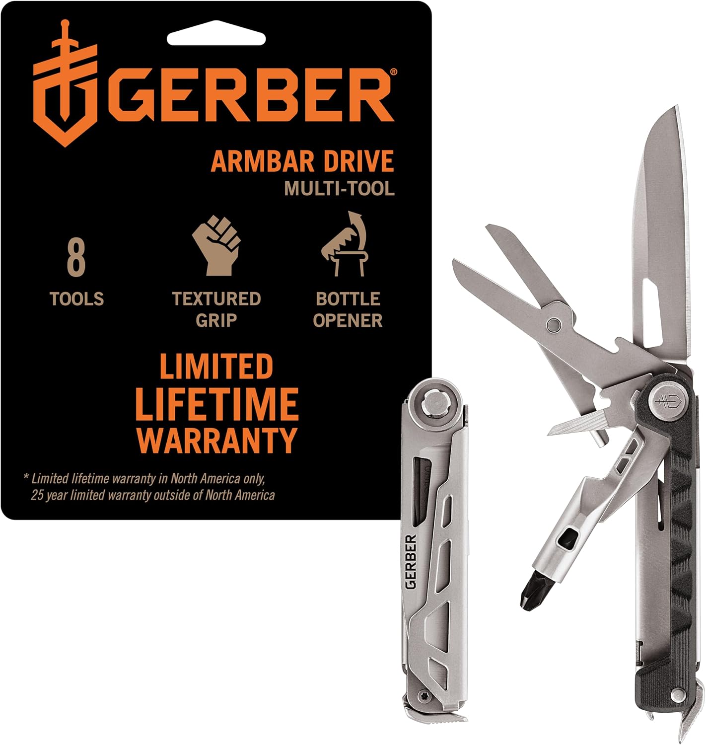 Gerber Armbar Drive EDC Pocket Knife Multitool with Bottle Opener, Onyx