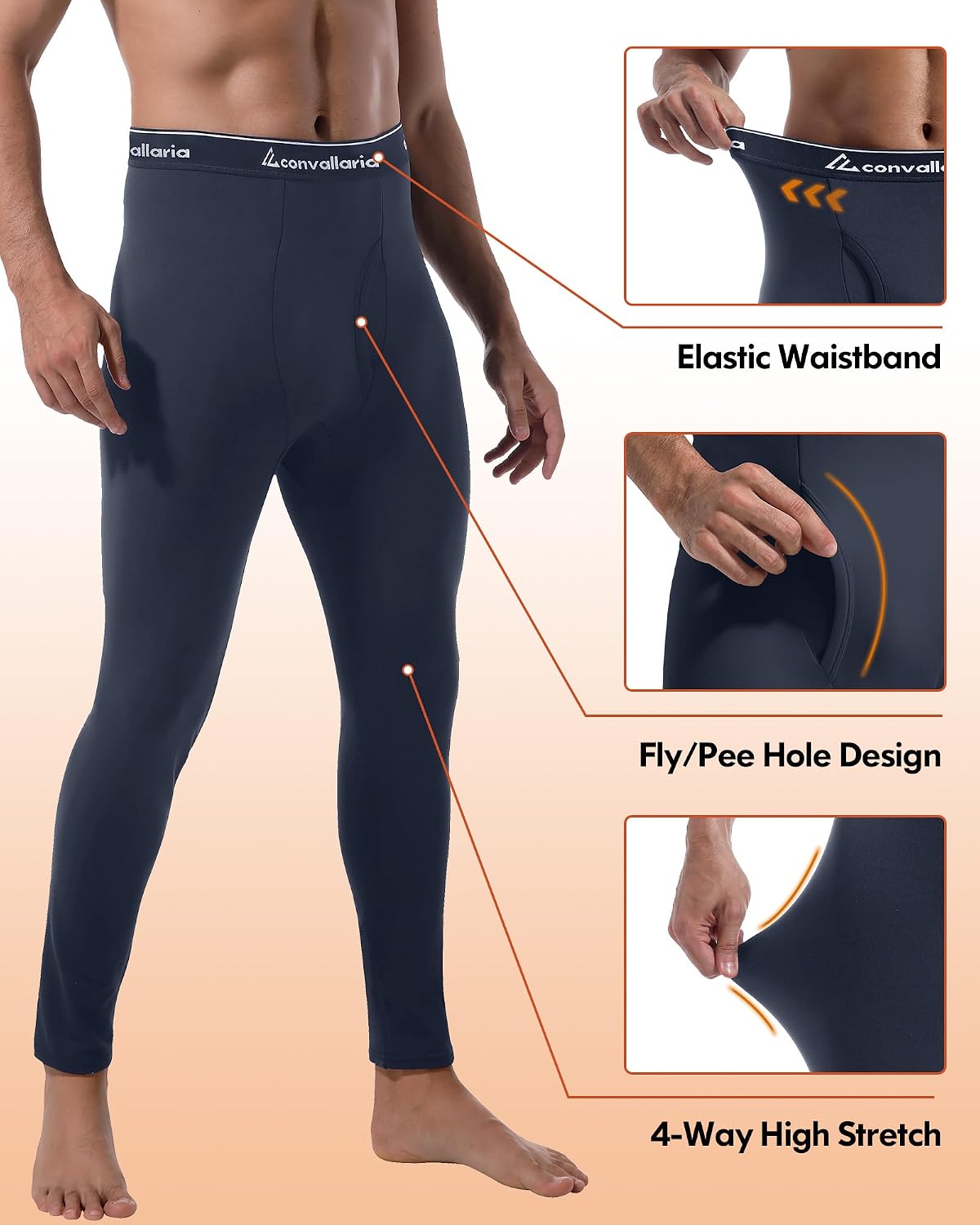 Men's Thermal Pants Long Johns Bottom Athletic Base Layer
