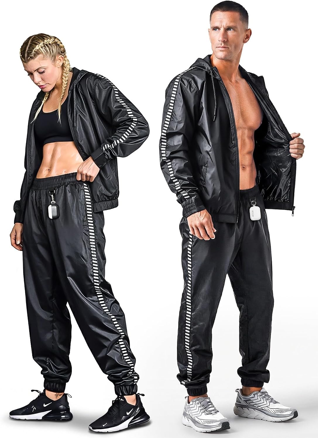 Elite Sports Zip-Up Sauna Suit for Men & Women, Hoodie Sweat Suit Gym MMA