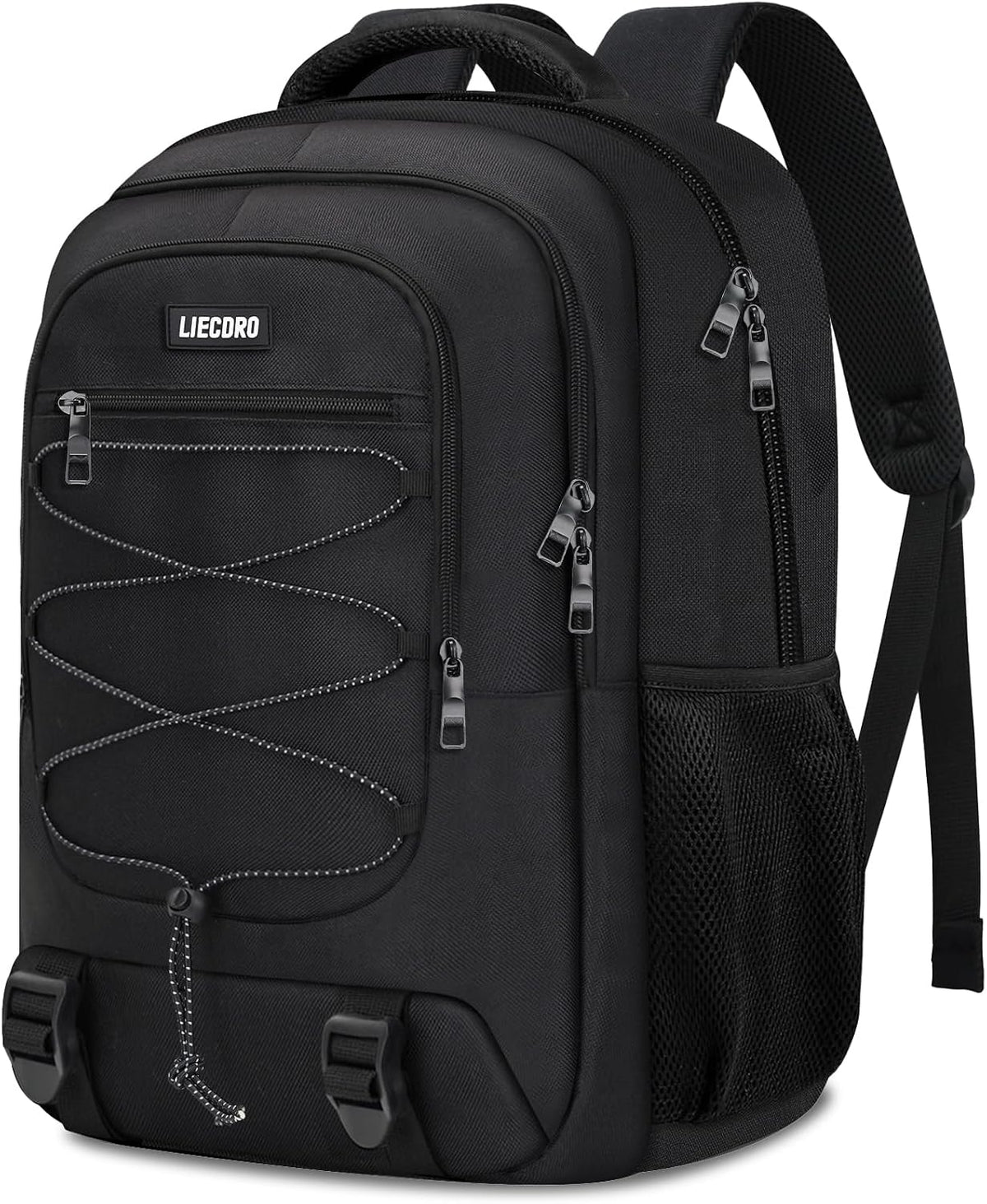 Black School Backpacks for Boys Teens, Backpack for Men,15.6 inch Laptop Back Pack with Reinforced Straps, Large College Book Bag, Business Work Travel Bookbag