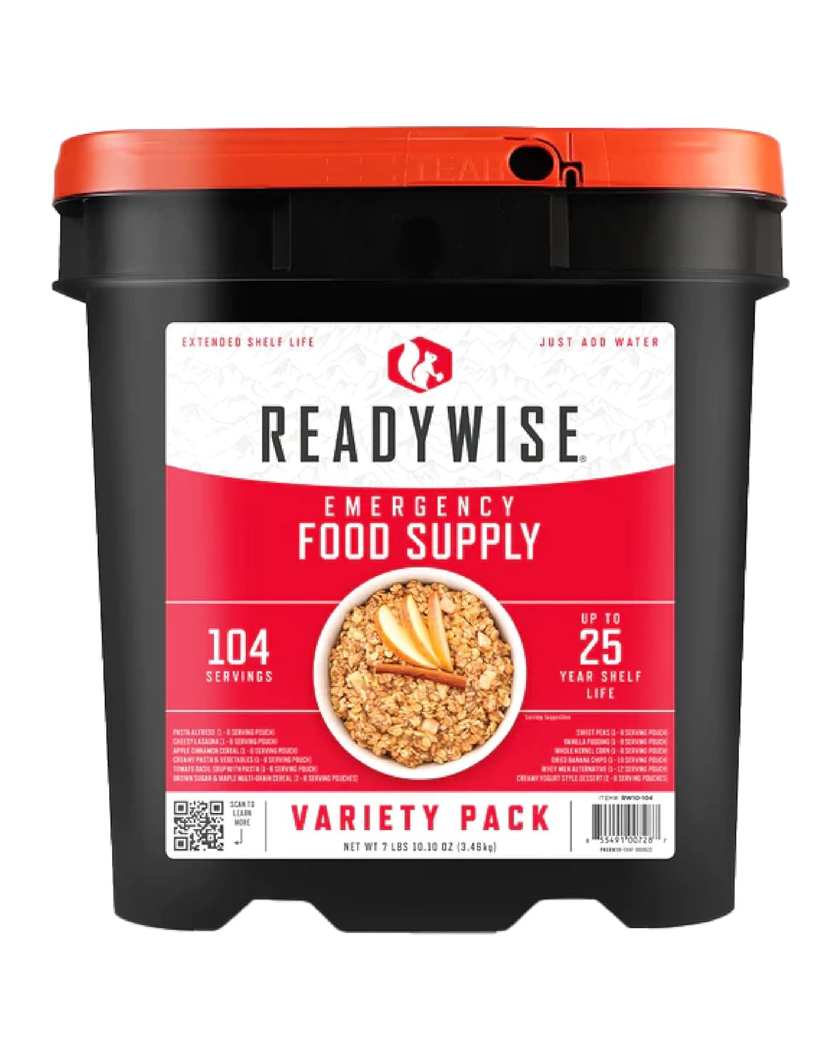 READYWISE Emergency Food Survival Supply, 104 Servings, Variety Bucket