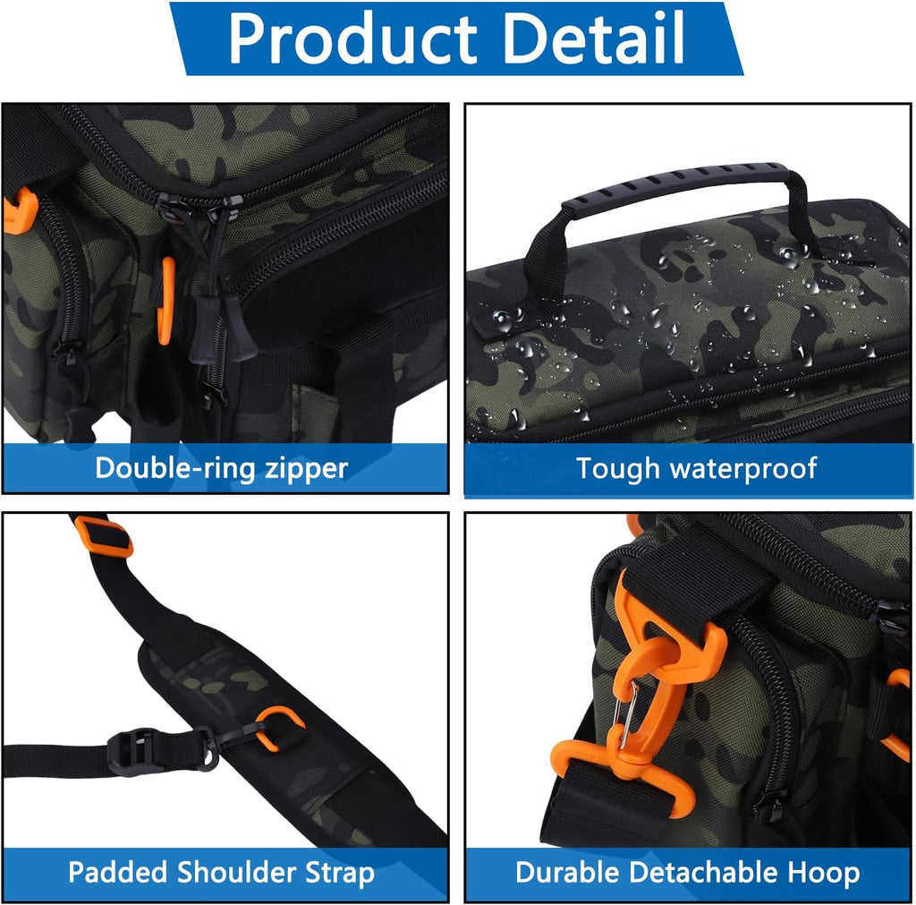 Fishing Tackle Bags with Tackle Box &Tool Set,Gifts for Men (Green)